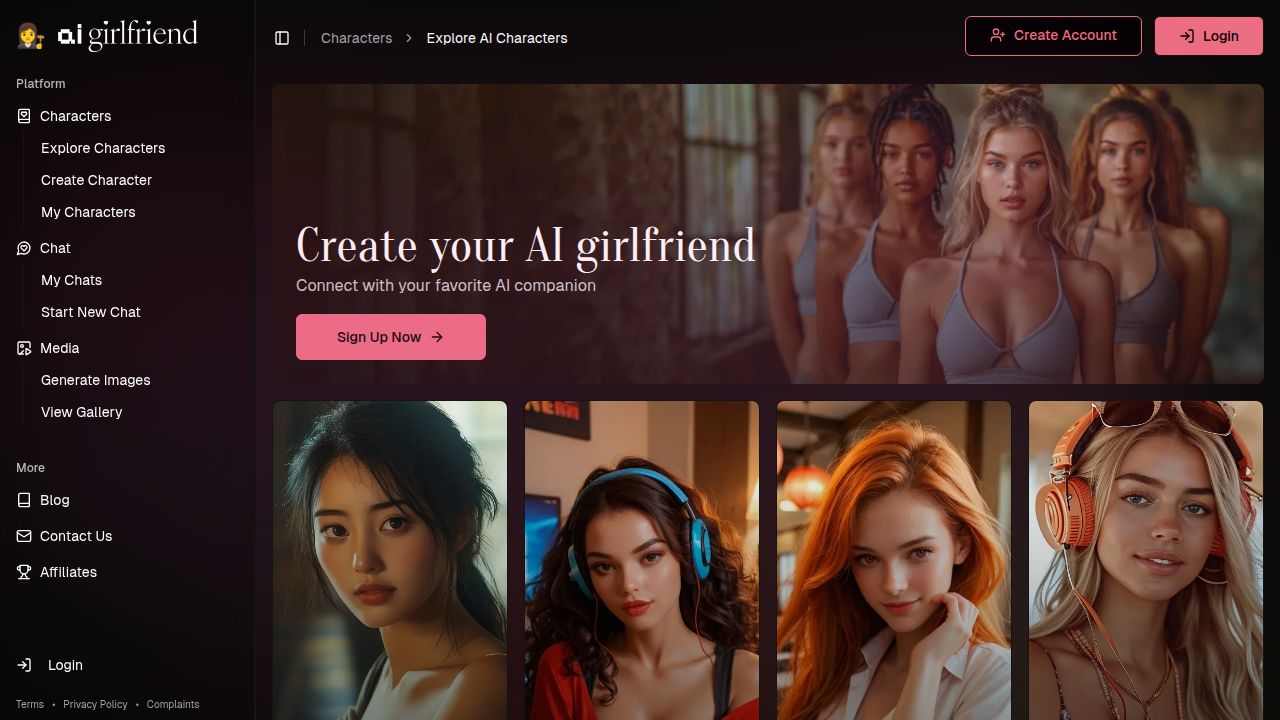 AI Girlfriend listing screenshot