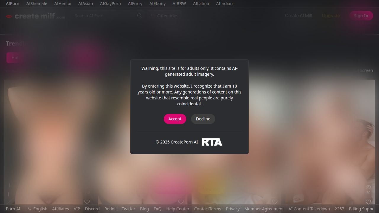 CreateMILF listing screenshot