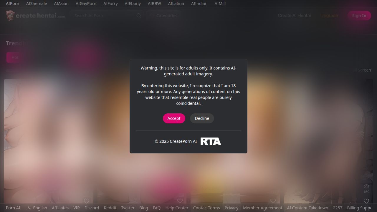 CreateHentai listing screenshot