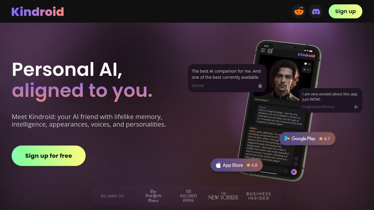 Kindroid's screenshot