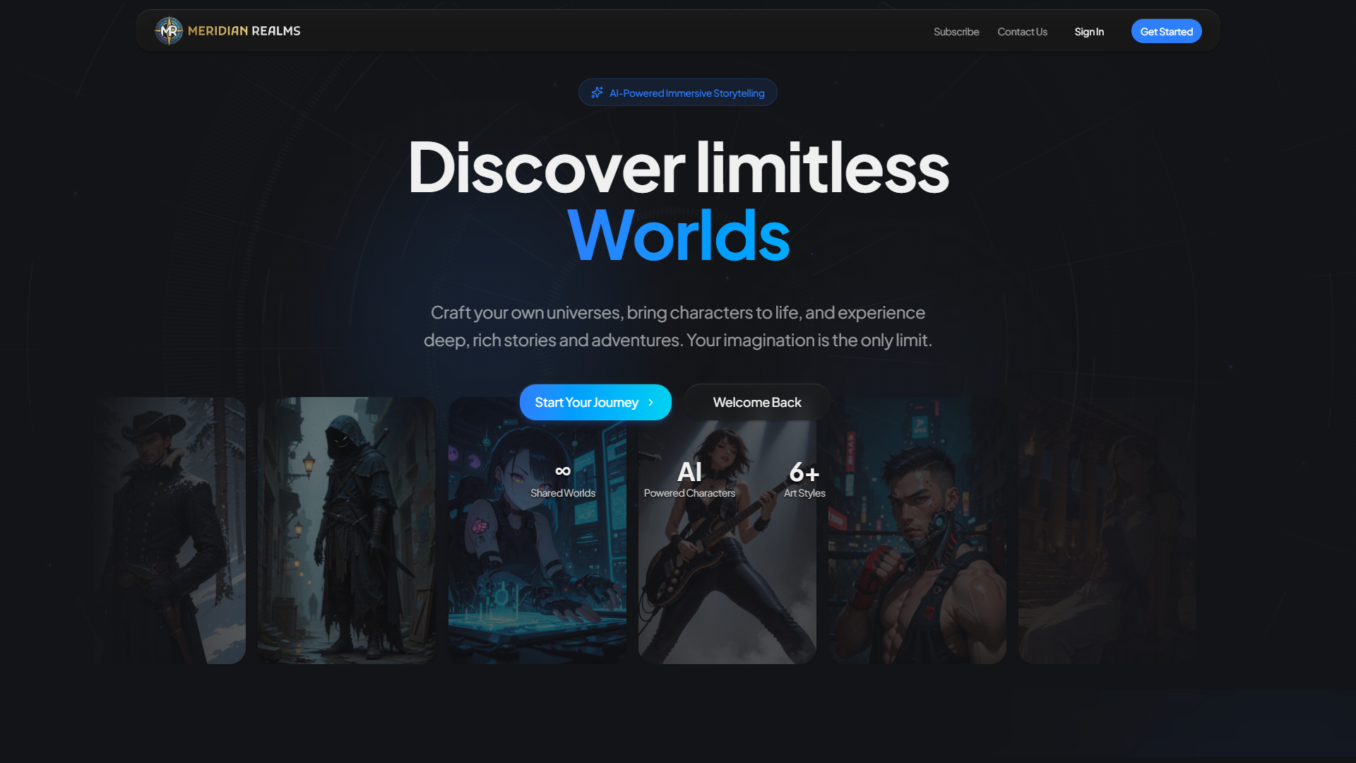Meridian Realms AI listing screenshot