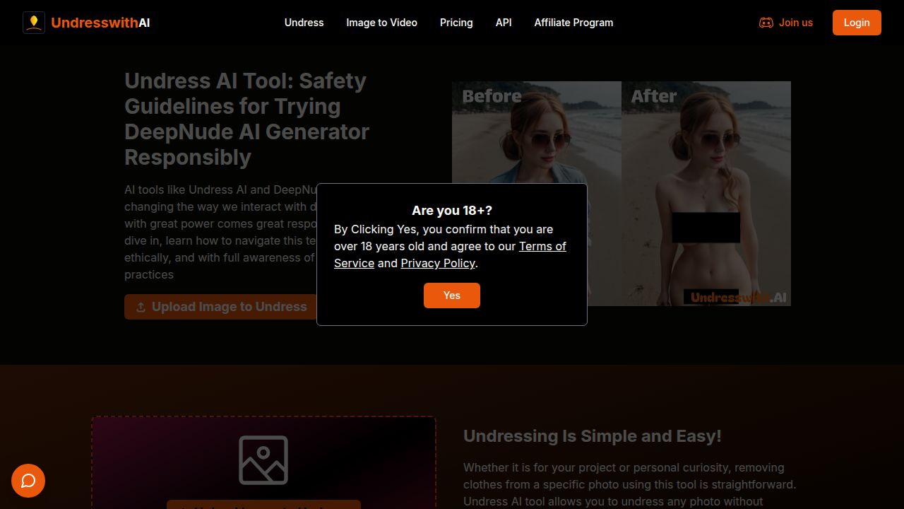 UndressWith AI listing screenshot