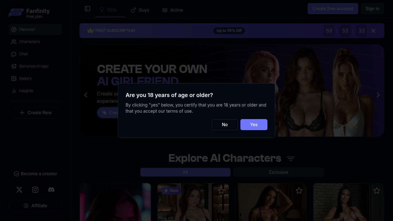 FanFinity listing screenshot